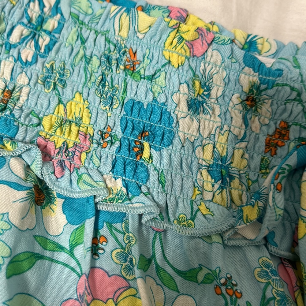 Bebop pants palazzo style rayon casual floral printed blue lounge, New XL, 2X - Picture 11 of 11
